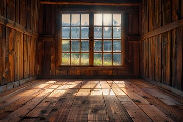 A room with a wooden floor and a window