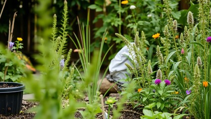 Obraz premium Vibrant Cottage Garden in Full Bloom