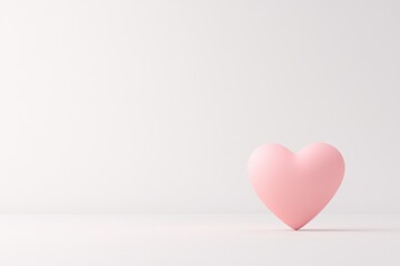 Soft pink heart-shaped object on a minimalistic background, symbolizing love and affection