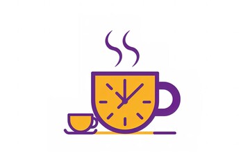 Coffee break time: Clock shaped mug illustration