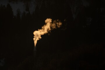 Smoking chimneys on a winter's morning