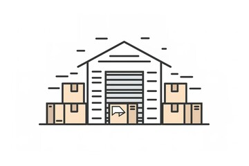 Warehouse with boxes ready for shipping