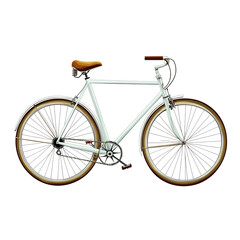 Classic white bicycle with brown accents