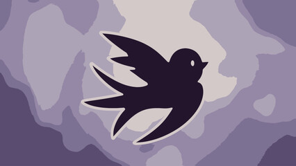 Fototapeta premium Illustration of a Bird With Abstract Background Under a Sunset Sky 