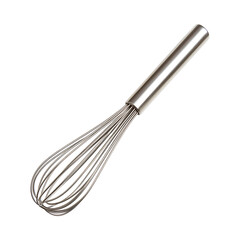Sleek Stainless Steel Whisk Isolated on Transparent Background