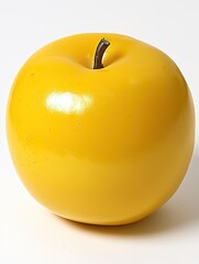 Yellow apple, studio shot, white background, healthy fruit, food photography