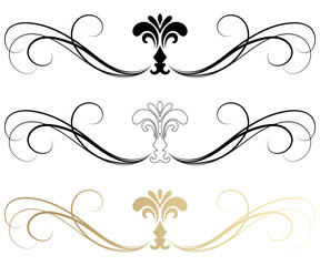 Vintage lines vintage pattern for black gold graphic elements