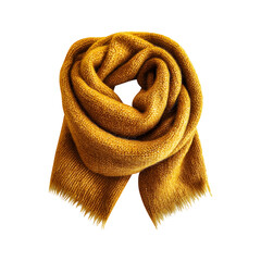 Fototapeta premium Thick Woolen Scarf in Rich Mustard Yellow Isolated on Transparent Background