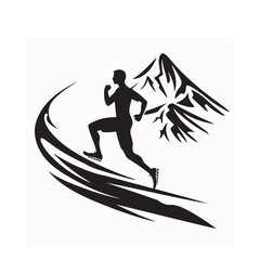 Trail Running Logo Images vector on white background.