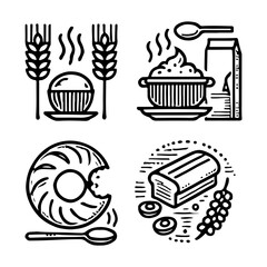 your minimalist bread icon with clean lines on a white background