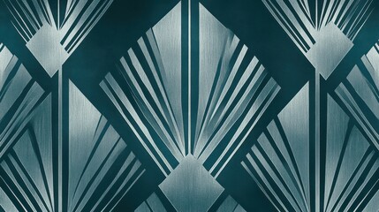 Naklejka premium Abstract geometric pattern with art deco style symmetric shapes in blue tones