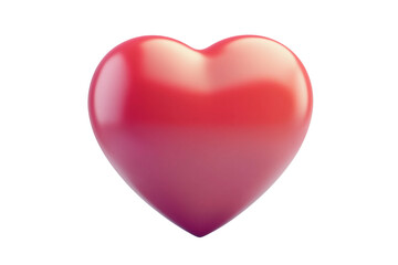 3D shiny heart emoji isolated on white background. Valentine's decoration concept. isolated, transparent, png.