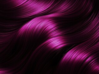 Fototapeta premium Healthy magenta purple hair flowing and shining in the dark