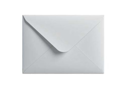 Blank White Envelope Ready for Customization Isolated Transparent Background