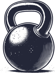 Minimalist Black and White Kettlebell Silhouette Vector Art Illustration for Fitness and Gym Design