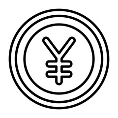 Japanese Yen Outline Style Icon Design