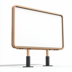 Fototapeta premium 3D icon cartoon blank billboard waiting for an ad, isolated on a white background 