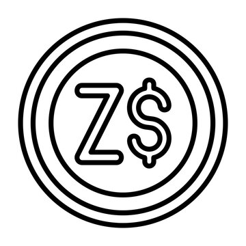 Zimbabwean Dollar Outline Style Icon Design