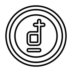 Vietnamese Dong Outline Style Icon Design