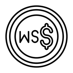 Samoan Tala Outline Style Icon Design