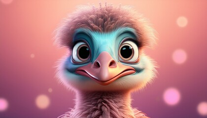 Fototapeta premium Niedlicher Vogel Strauß