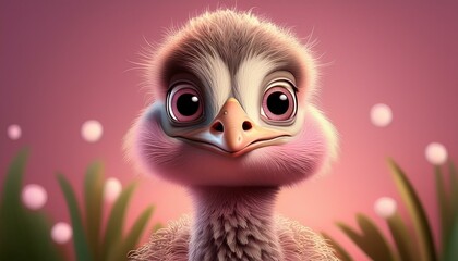 Fototapeta premium Niedlicher Vogel Strauß
