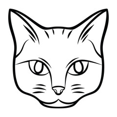 Vector Art, Minimalist Design, Geometric Cat, Tattoo Inspiration, Wall Art