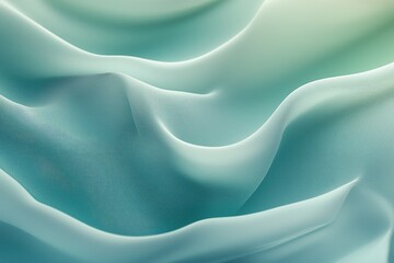 Obraz premium Abstract Teal Fabric Draped Softly in Waves