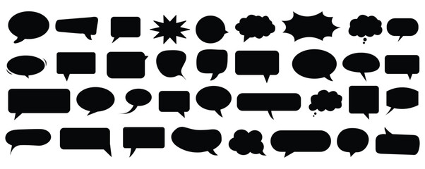 dialogue box silhouette vector set