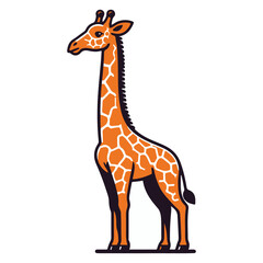 Obraz premium A giraffe cartoon figure sticker template