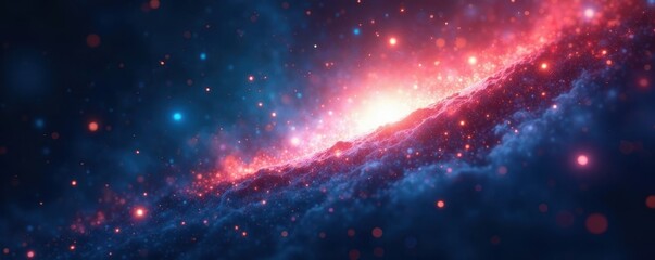 Fototapeta premium Bright white light streaks, blurred cosmic scene, bokeh, digital, nebula