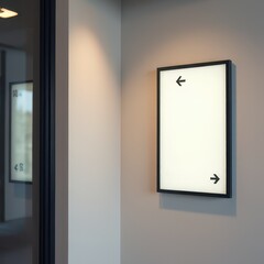 Indoor wayfinding signs mockup featuring modern directional signage, ideal for showcasing wayfinding solutions in offices or public spaces.