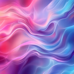 Fototapeta premium A vivid abstract composition of soft, flowing waves in bright gradient hues of purple, pink, blue, and orange. Smooth textures and layered curves create a dynamic, vibrant design.