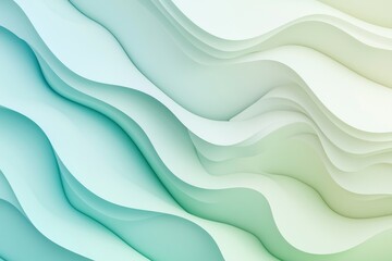 Fototapeta premium Abstract Green And White Wavy Layers Design