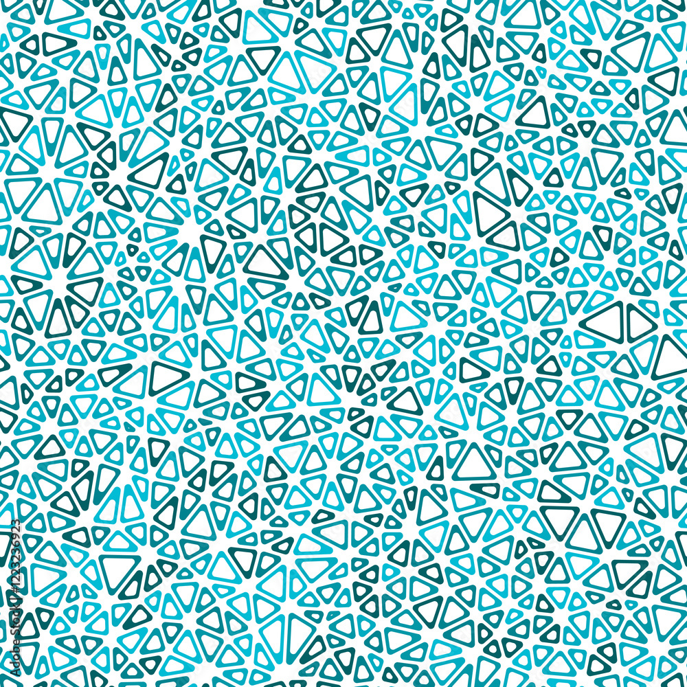 Poster triangles vector pattern with tiny triangles in a mono-tone style. features rounded triangular cells