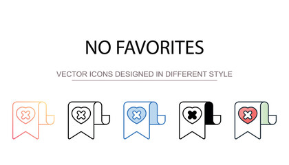 No Favorites icon design with white background stock illustration