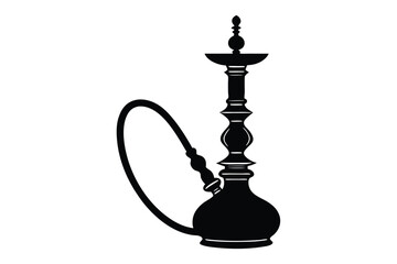 Fototapeta premium Hookah silhouette art illustration2.eps