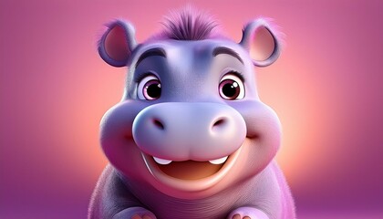 Naklejka premium Niedliches Flusspferd