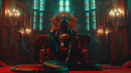 A full-length Reptilian alien with a menacing appe_002