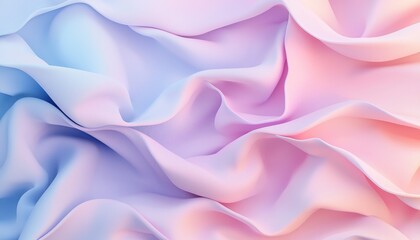 Fototapeta premium Abstract Pastel Pink and Blue Draped Fabric Waves