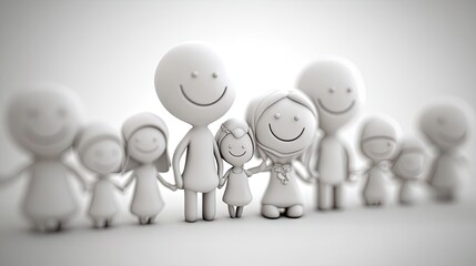 Happy family, diverse group, unity, togetherness, love,  white background, family illustration, website banner