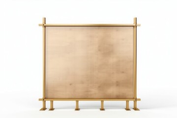 Obraz premium Wooden cork information board on legs isolated on white background.