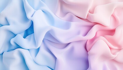 Obraz premium Pastel Draped Fabric Soft Blue Pink Gradient