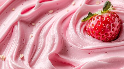 Swirled strawberry cream dessert. Food blog, recipe