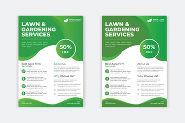 Lawn care social media post promotion template design