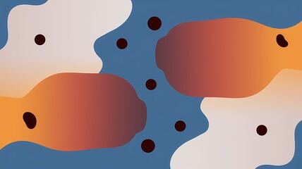 Fototapeta premium Abstract Art with Blue, Orange, and Black Elements