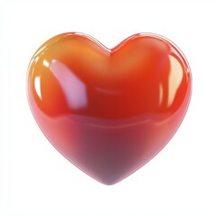 Fototapeta premium 3D icon cartoon of a strong, healthy heart, isolated on a white background