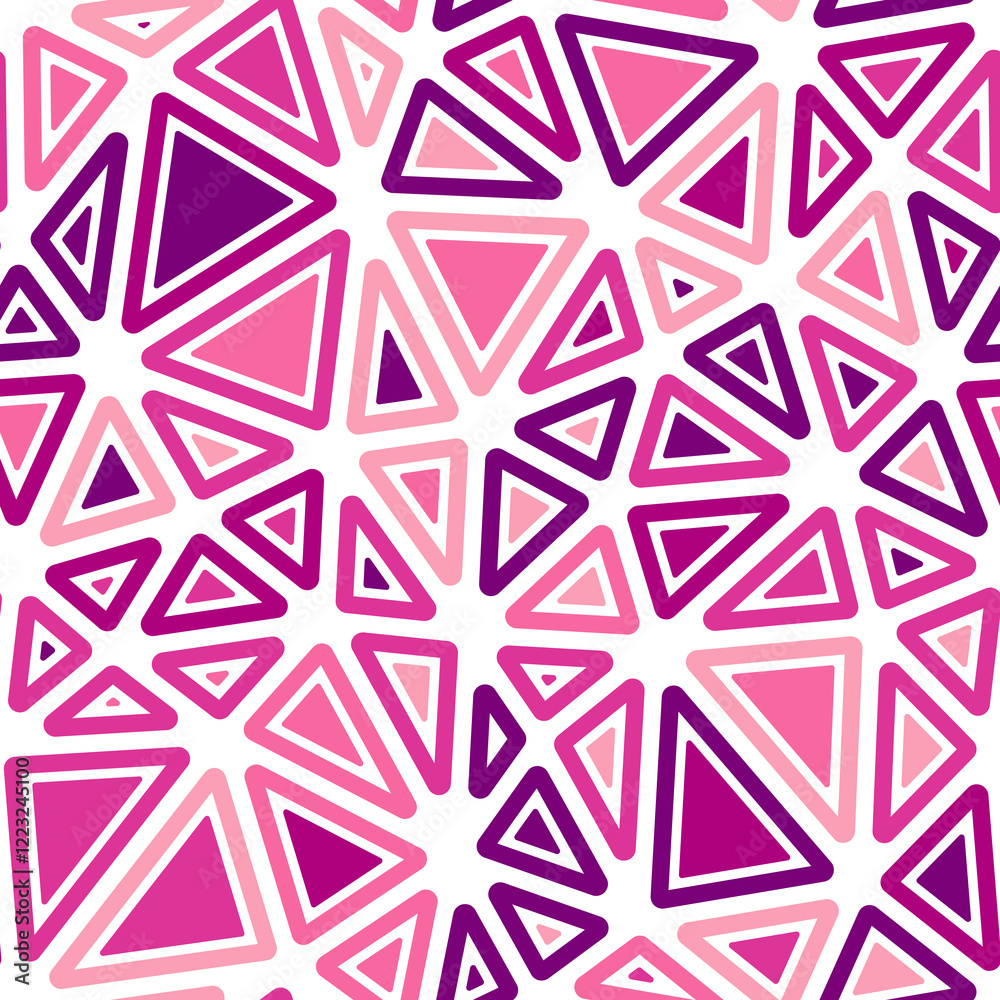 Poster pattern of triangle shapes. rounded solid shapes in frames. large triangles size. multicolored style