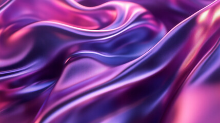 Obraz premium A detailed view of purple silk satin, its shimmering texture enhanced by gentle lighting and delicate folds.