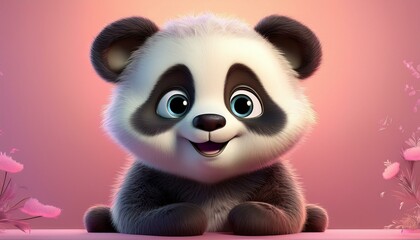 Naklejka premium Niedlicher Pandabär